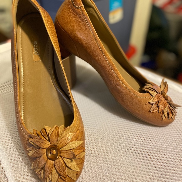 Ecco Leather Wedge Shoes in Tan - Women’s EU 40/ US 9.5 - Picture 2 of 5